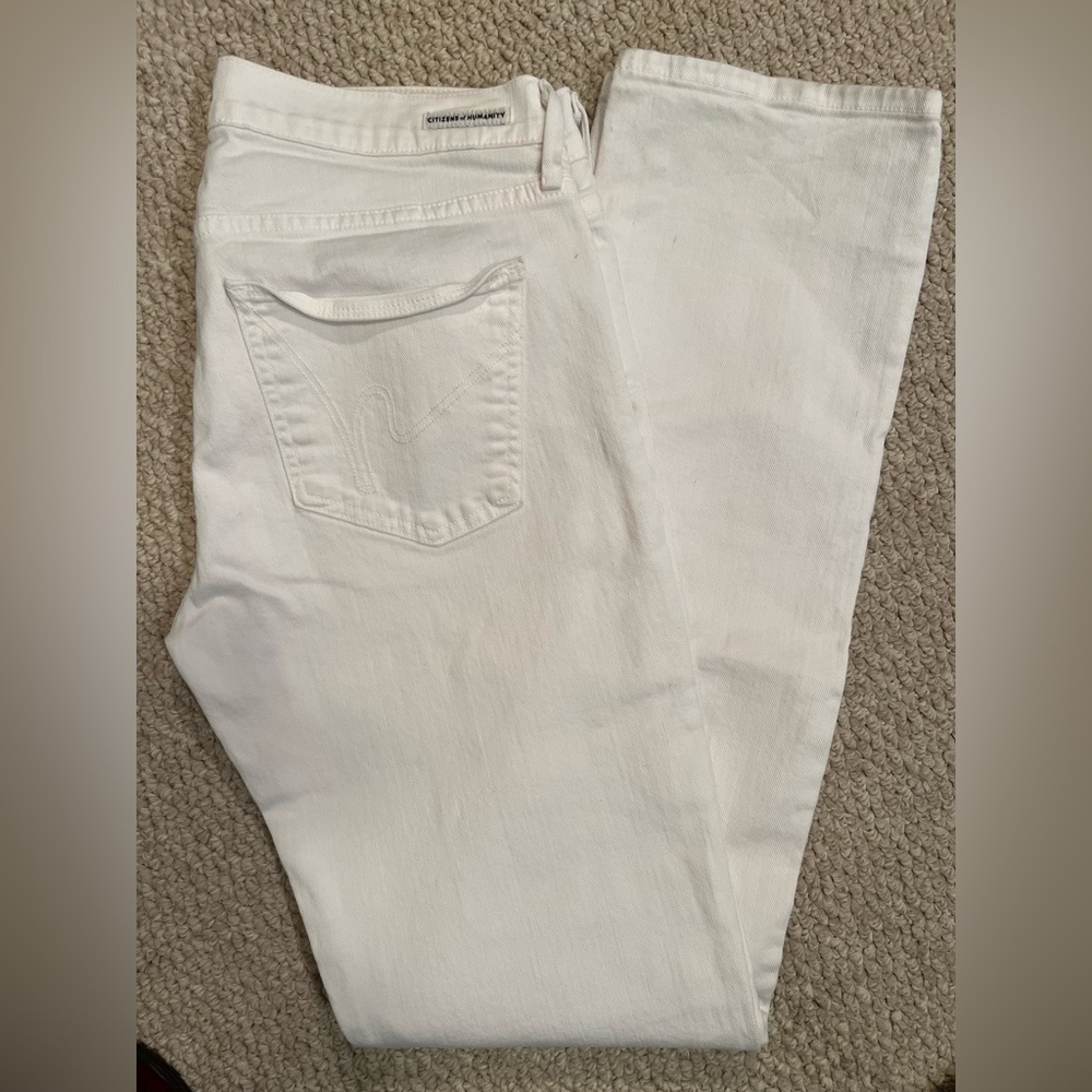 CITIZENS OF HUMANITY Elson Med Rise Straight Leg white jeans women's 31